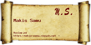 Makis Samu névjegykártya
